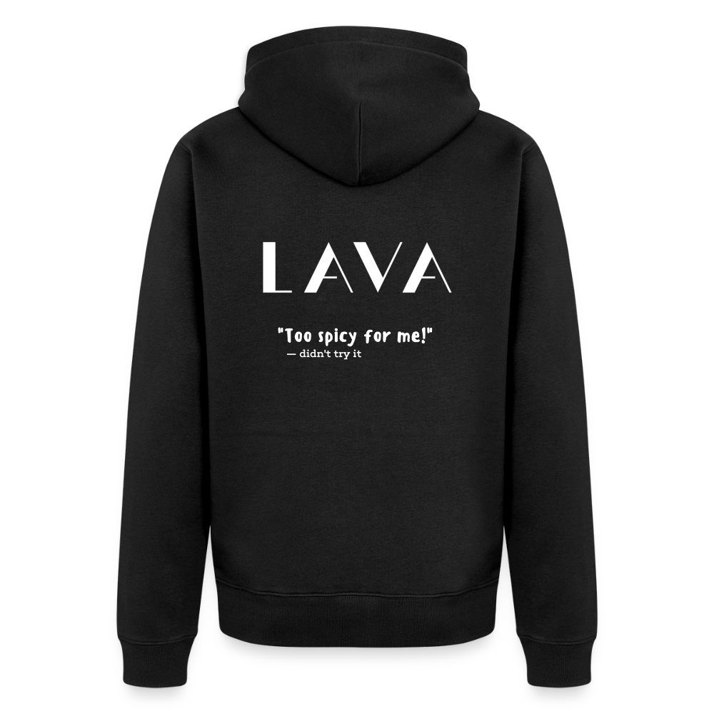 LAVA Zipper Hoodie "Too spicy" - Schwarz